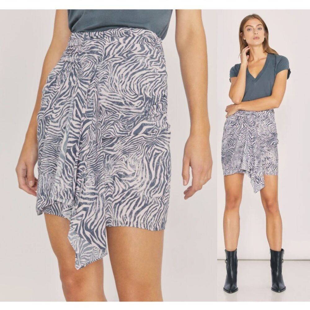 IRO Siowa Draped Zebra Print Mini Skirt